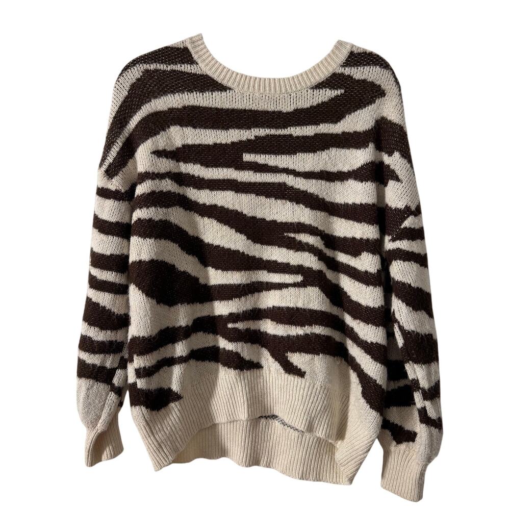Wild Fable Zebra Print Knit Sweater